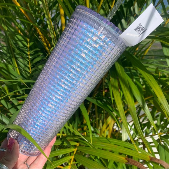 Starbucks China Glitter Grid Iridescent Rainbow Tumbler Cold Cup 24 oz Overseas - Picture 10 of 16